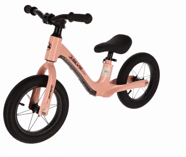 Bicicleta echilibru copii SILVIS 12 inch, roti cu aer ,cadru magneziu, lumini LED ROZ