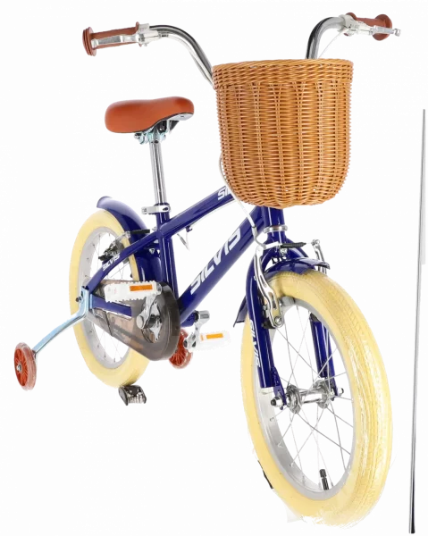 Bicicleta copii 5-7 ani cu roti ajutatoare 16 inch Albastru Inchis