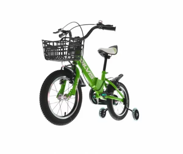 Bicicleta copii 5-7 ani cu roti ajutatoare pliabila 16 inch VERDE