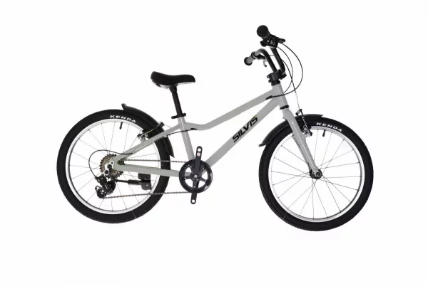 Bicicleta COPII SILVIS , 7.5KG ULTRAUSOARA, Junior Rider Shimano 1x7 viteze Roti 20 ARGINTIU
