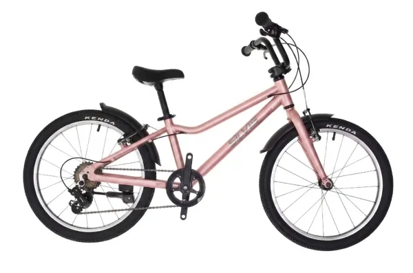 Bicicleta COPII SILVIS , 7.5KG ULTRAUSOARA, Junior Rider Shimano 1x7 viteze Roti 20 Verde Roz