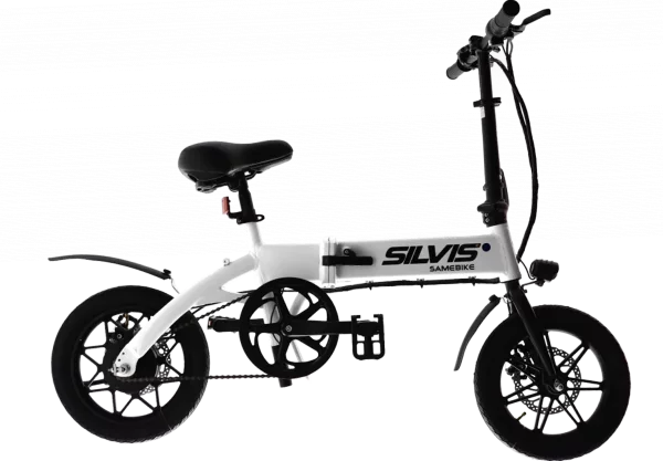 Bicicleta Electrica Pliabila SILVIS 14 ALB 250W Single Speed Rulare full electric sau pedalare asistata 25km/h Baterie 8AH