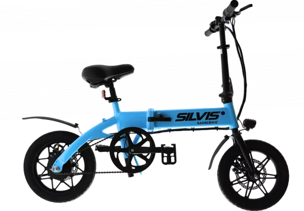 Bicicleta Electrica Pliabila SILVIS 14 ALBASTRU 250W Single Speed Rulare full electric sau pedalare asistata 25km/h Baterie 8AH