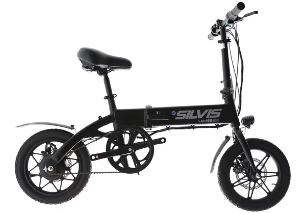 Bicicleta Electrica Pliabila SILVIS 14 NEGRU 250W Single Speed Rulare full electric sau pedalare asistata 25km/h Baterie 8AH