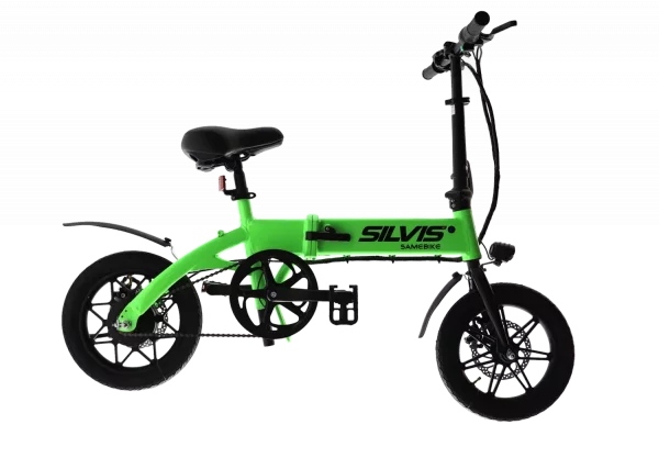Bicicleta Electrica Pliabila SILVIS 14 VERDE 250W Single Speed Rulare full electric sau pedalare asistata 25km/h Baterie 8AH