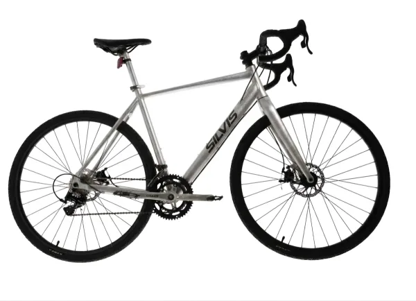 Bicicletă Gravel SILVIS 2X10 viteze culoare ARGINTIE