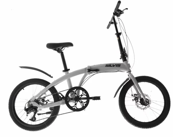 Bicicleta PLIABILA 1x7 viteze SILVIS aluminiu 20inch ARGINTIU
