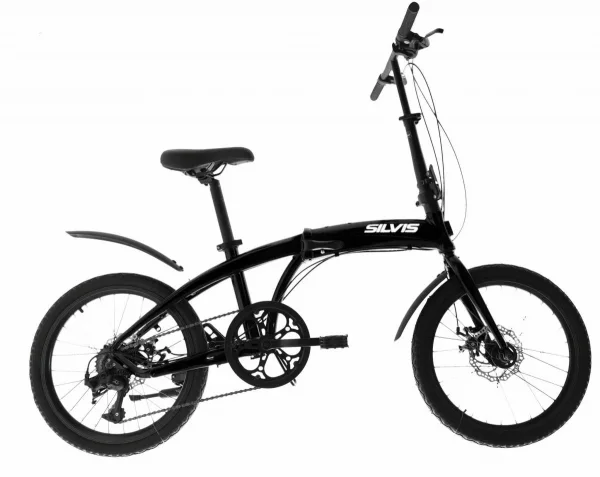 Bicicleta PLIABILA 1x7 viteze SILVIS aluminiu 20inch NEGRU Resigilata