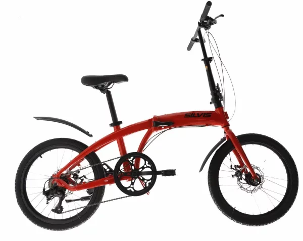 Bicicleta PLIABILA 1x7 viteze SILVIS aluminiu 20inch ROSU