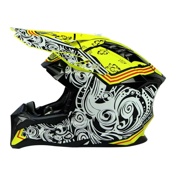 Casca Full Face MTB SILVIS Tribal Negru Galben marimea 53-54cm