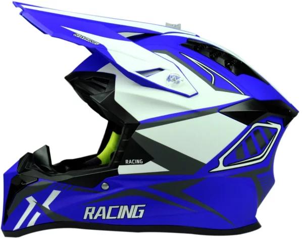 Casca Full Face MTB SILVIS WHITE BLUE marimea 53-54cm
