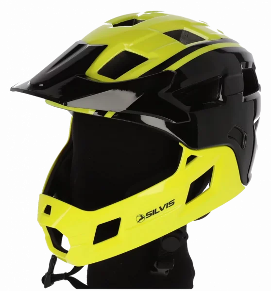Casca SILVIS Full Face Copii 50-55cm MTB BMX, ventilata, usoara, GALBEN