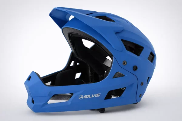 Casca SILVIS Full Face 54-58cm MTB BMX downhill, ventilata, usoara, ALBASTRU