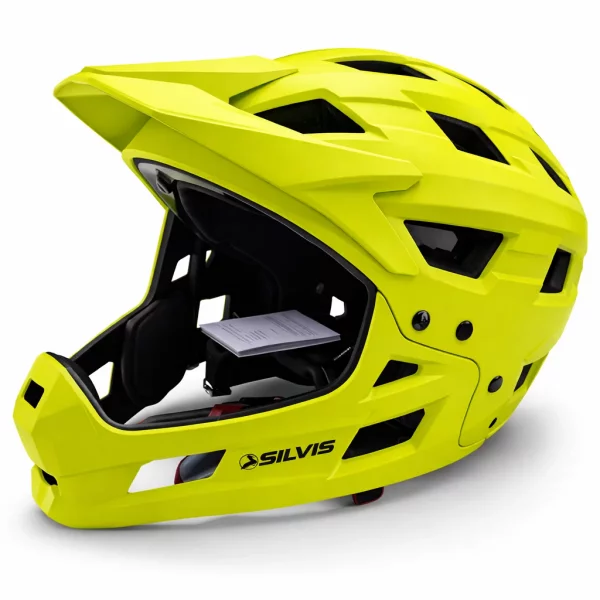 Casca SILVIS Full Face 54-58cm MTB BMX downhill, ventilata, usoara, GALBEN