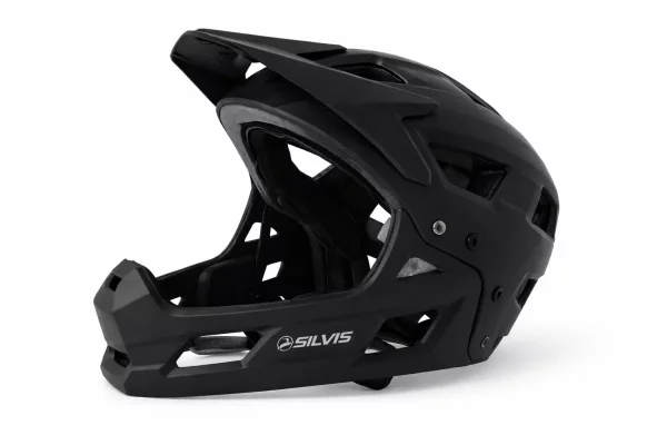Casca SILVIS Full Face 54-58cm MTB BMX downhill, ventilata, usoara, NEGRU MATT