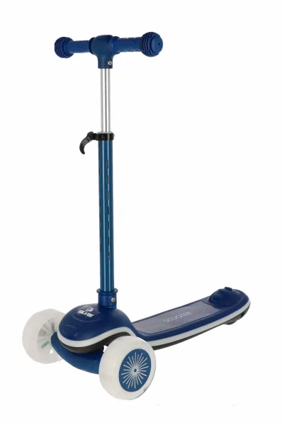 Trotineta 3roti, Silvis DESIGN , baza luminta led copii 3-8 ami ,ghidon 105cm frana ALBASTRA
